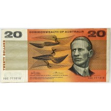 AUSTRALIA 1974 . TWENTY DOLLAR BANKNOTE . ERROR . WET INK TRANSFER